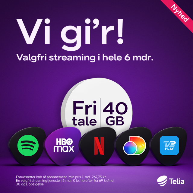 Valgfri streaming - fri tale / 40 GB