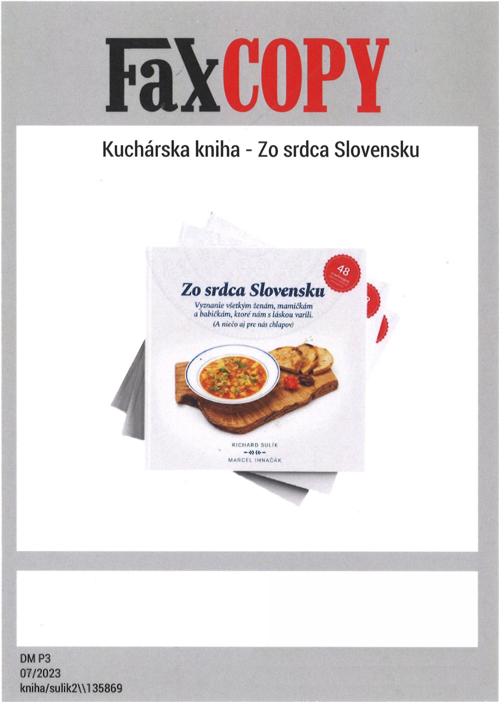 Kuchárska kniha  - Zo srdca Slovensku
