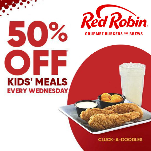 50% off Kids’ Meals Wednesdays