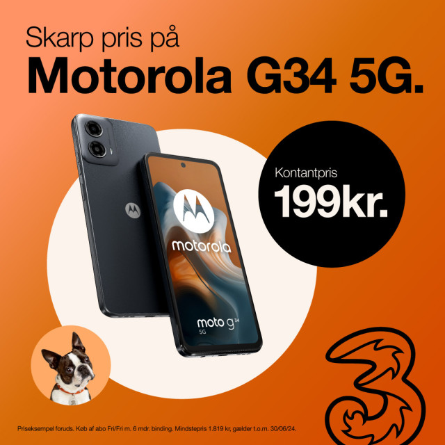Skarp pris på Motorola G34!