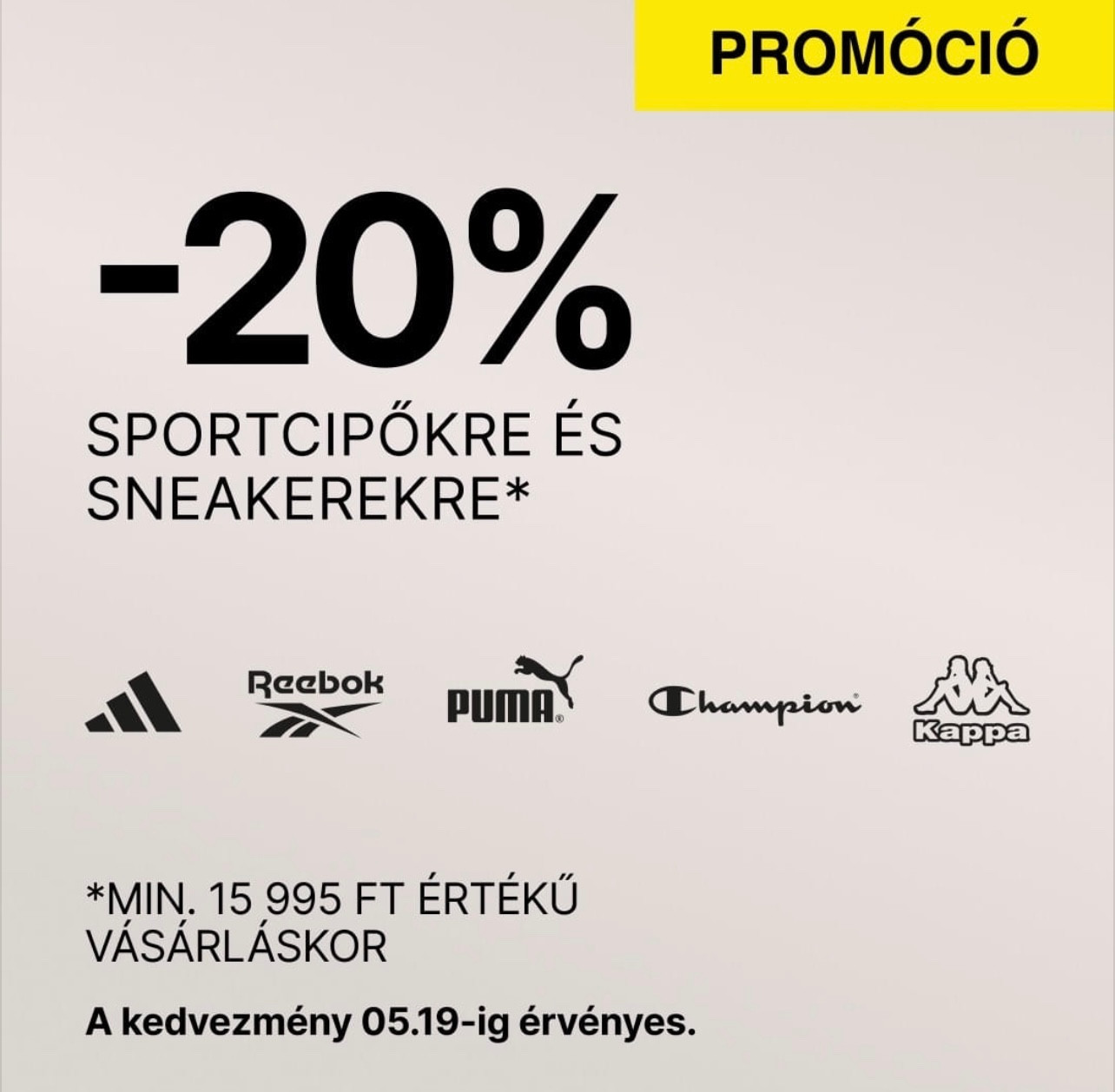 -20% sportcipőkre és sneakerekre