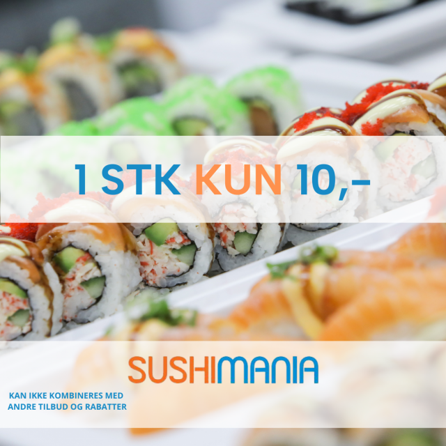 Sushi 1 stk. KUN 10,-