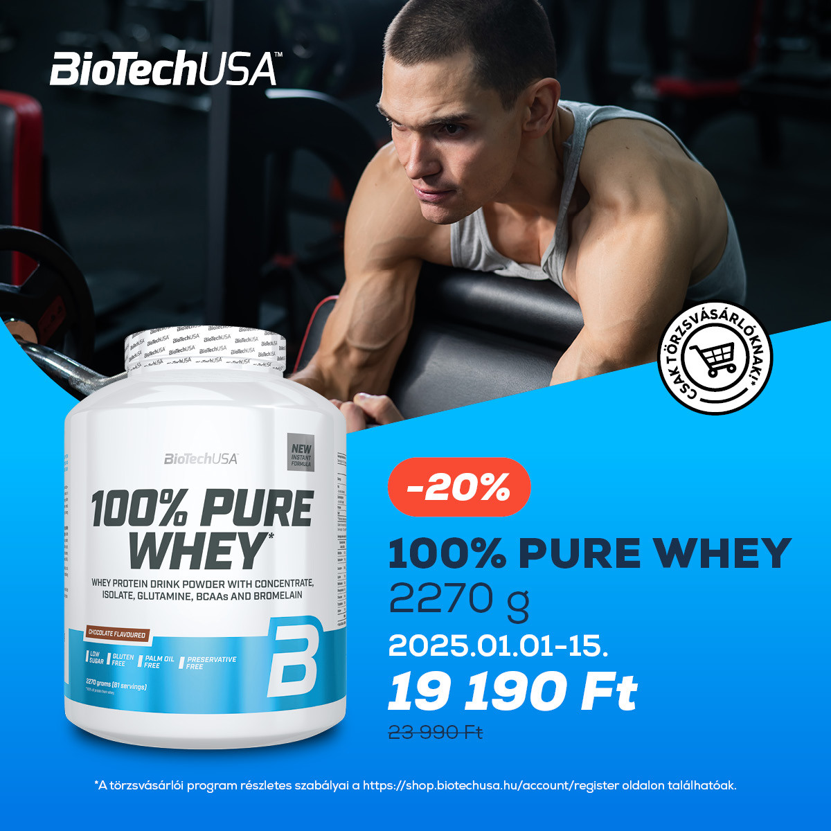 100% Pure Whey, 20% kedvezmény