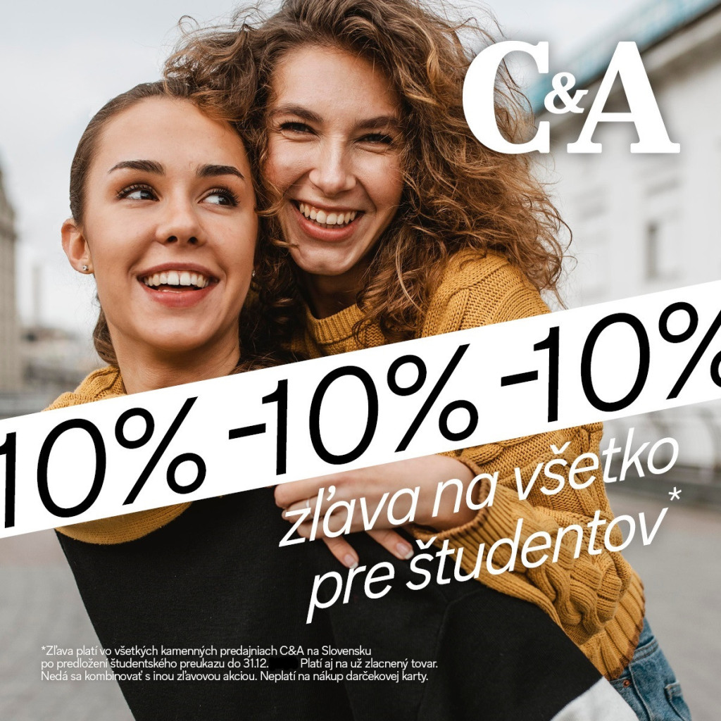 -10% na nákup pre šudentov po predložení ISIC karty