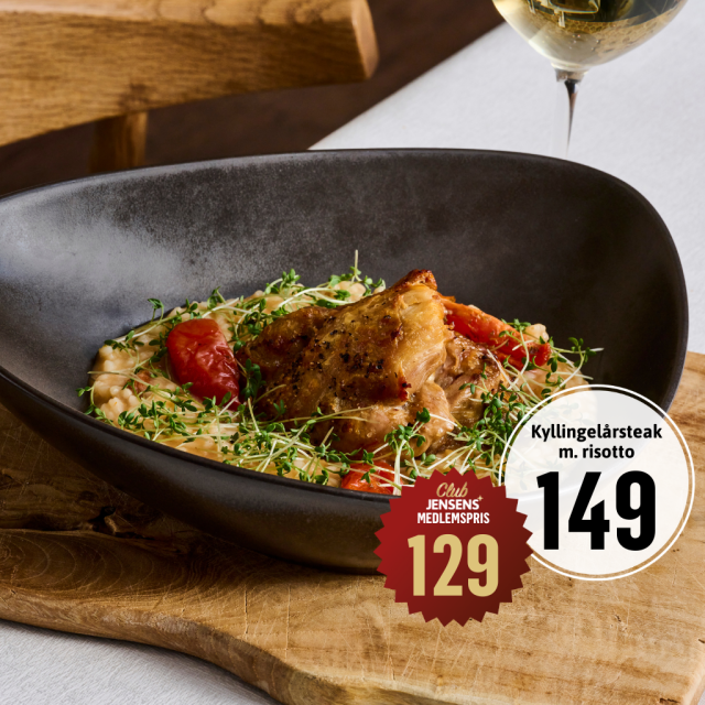 Kyllingelårsteak – Med tomatrisotto