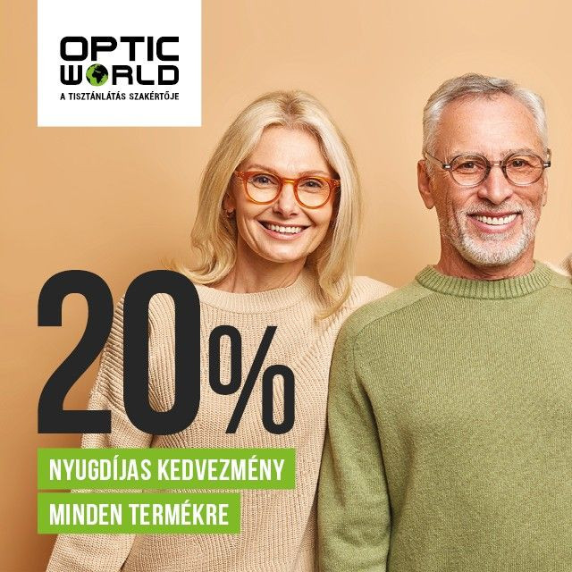 20% nyugdíjas kedvezmény minden termékre!