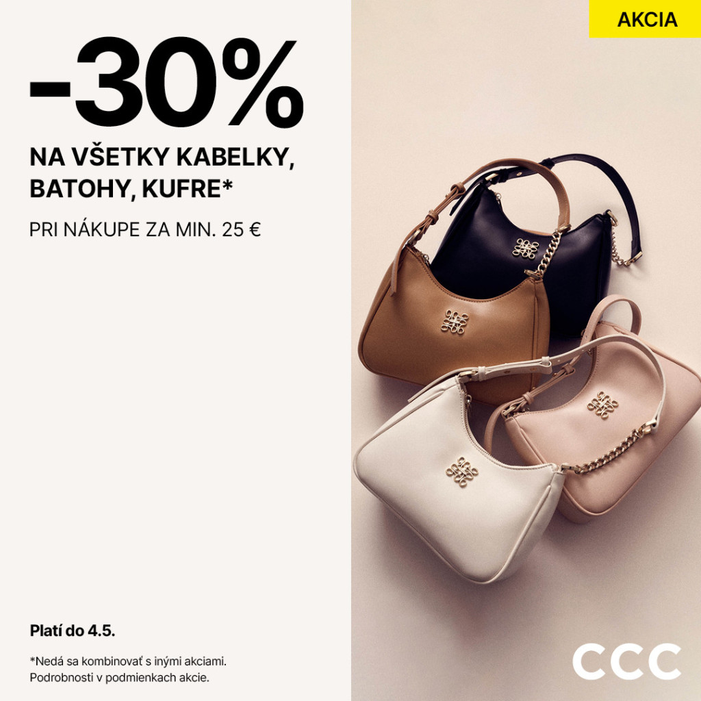 -30 % na všetky kabelky v CCC!