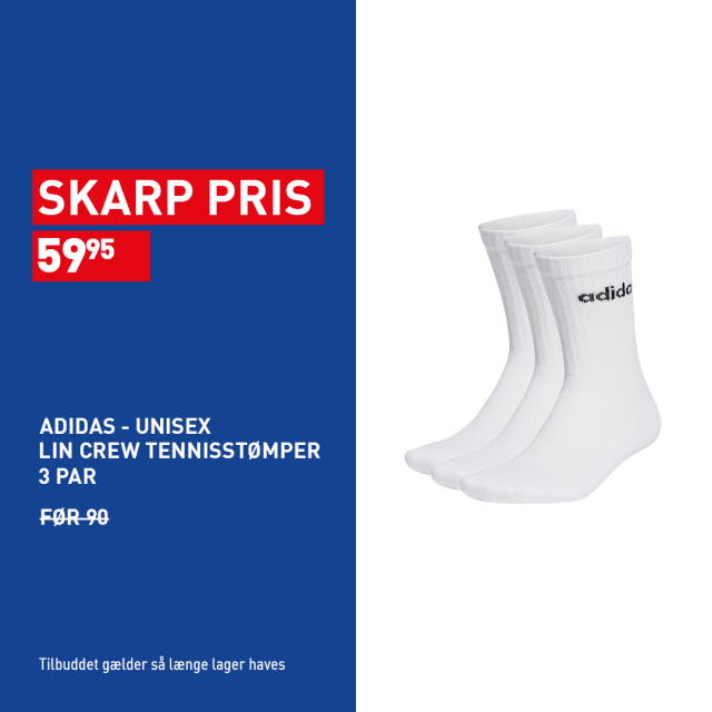 Adidas,  Lin Crew Tennisstømper 3 par, unisex