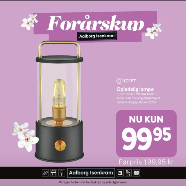 Genopladelig LED lampe