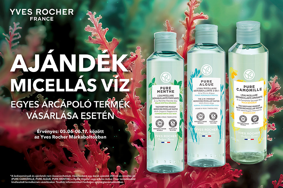 AJÁNDÉK 200 ML MICELLÁS VÍZ EGYES ARCÁPOLÓK VÁSÁRLÁSA ESETÉN