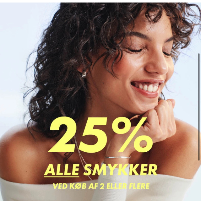 25% på alle smykker ved køb af 2 eller flere🪩