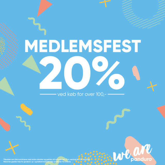 🎈Medlemsfest 20% ved køb for over 100,- 🎈
