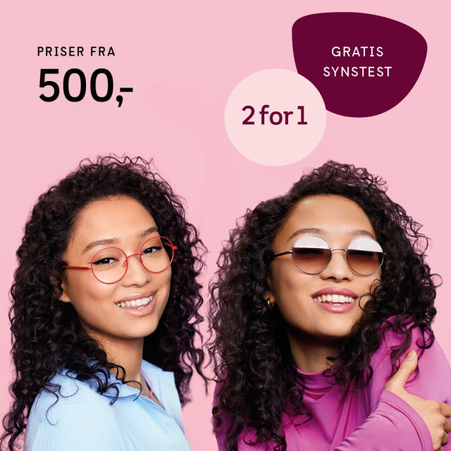 Lige nu: 2 par briller fra kun 500,- hos Smarteyes