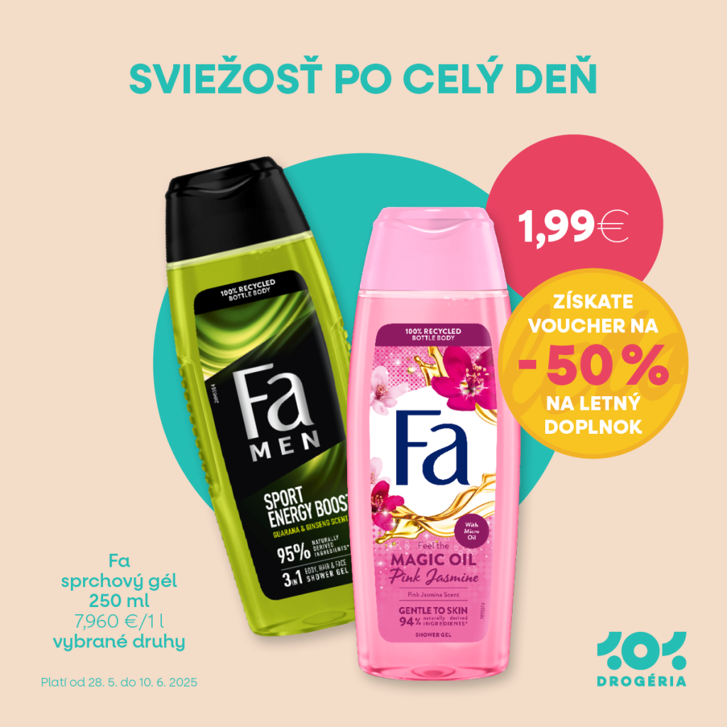 🚿 Sviežosť, ktorá vydrží celý deň – s Fa sprchovými gélmi!