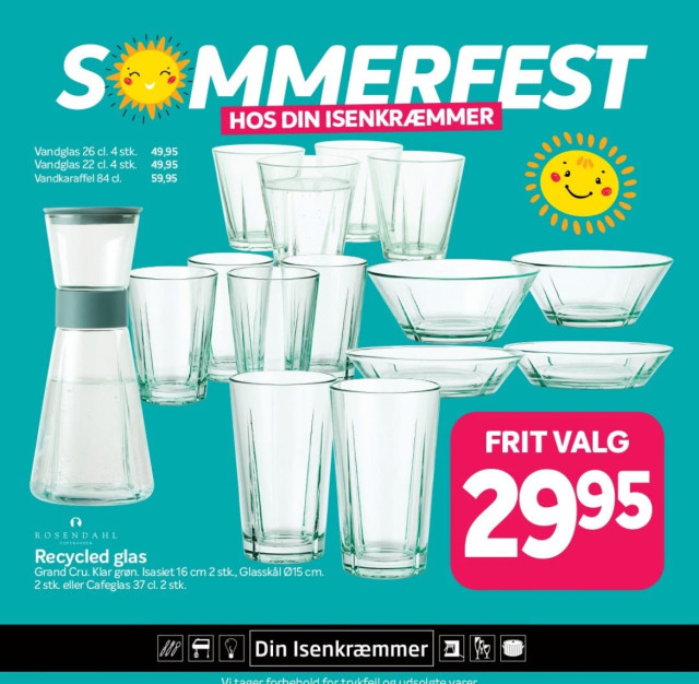 Smukt genbrugsglas til hverdag og fest