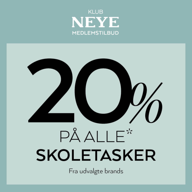 20% PÅ ALLE* SKOLETASKER ❤️