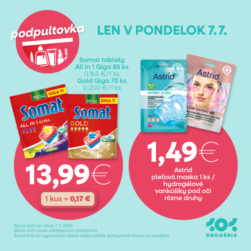 🧼 PODPULTOVKA LEN V PONDELOK 7.7.
