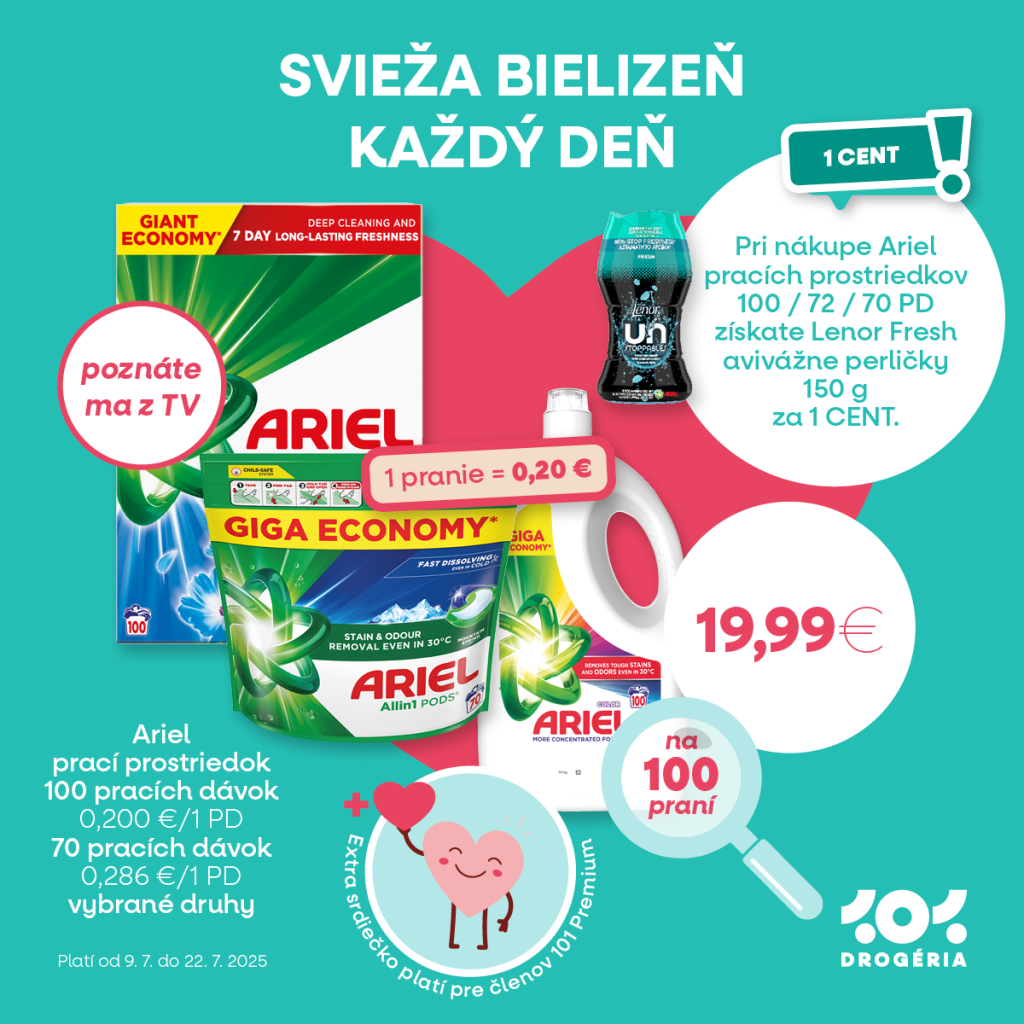 🧺 Každý deň svieža bielizeň? S Ariel to ide!