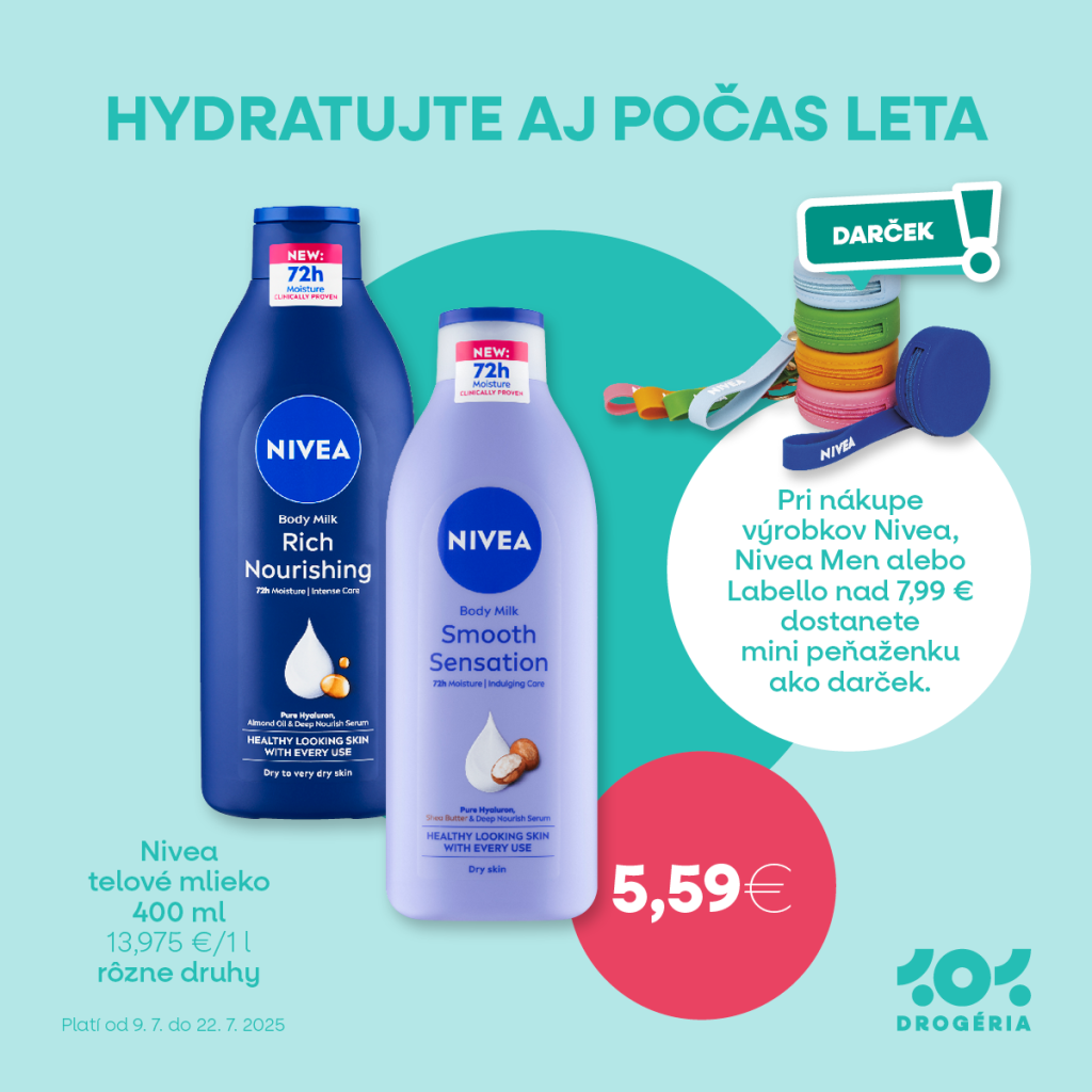 💧 Hydratovaná pokožka aj počas horúcich dní? S Niveou