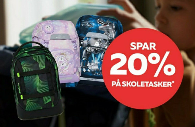 20% PÅ SKOLETASKER 