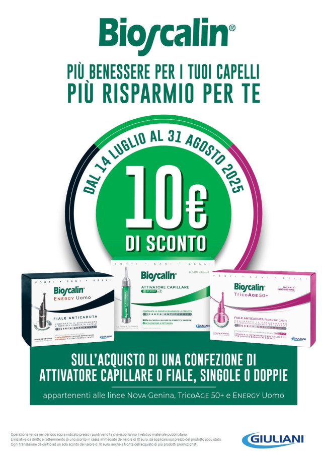 Sconto 10 euro fiale Bioscalin 