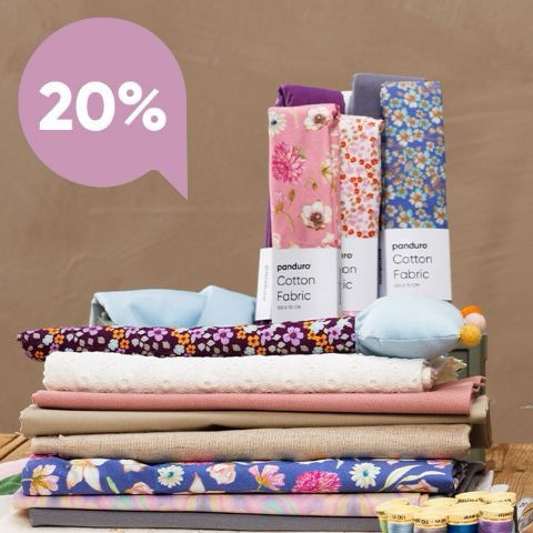 Spar 20% på alle vores nye stoffer 💗