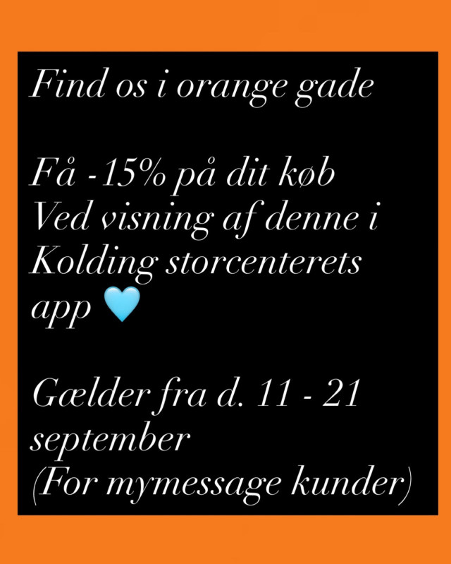 Vis denne når du handler hos os i orange gade 