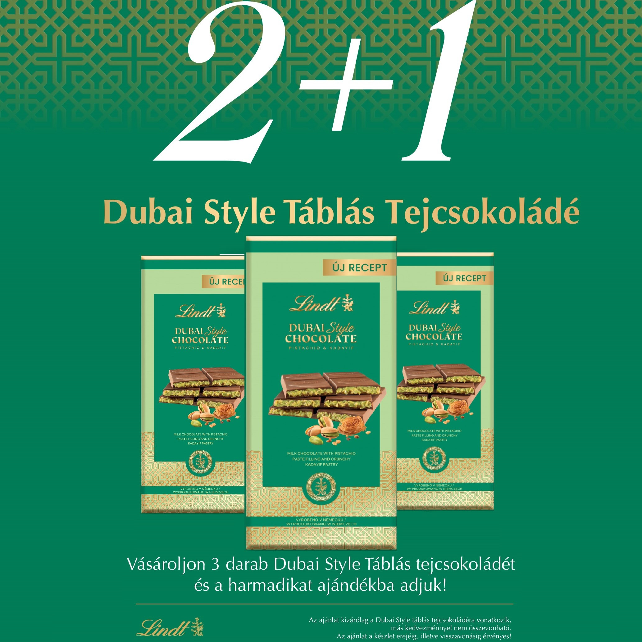 Dubai style tejcsokoládé - 2+1