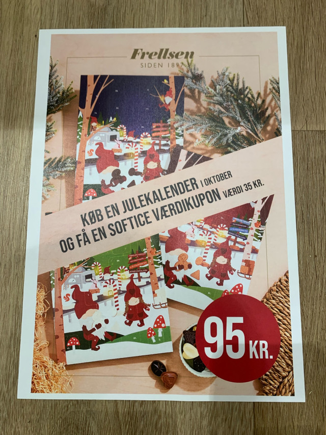 Julekalender mørk- fløde og hvid chokolade