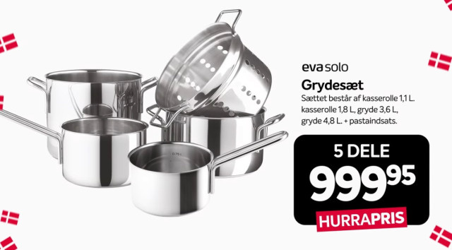 Eva Solo 5 dele grydesæt 🇩🇰