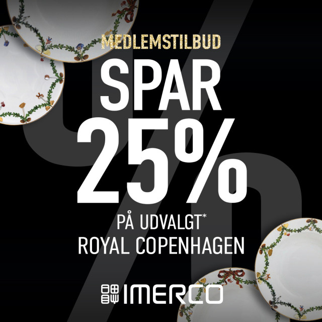 SPAR 25% på udvalgt Royal Copenhagen
