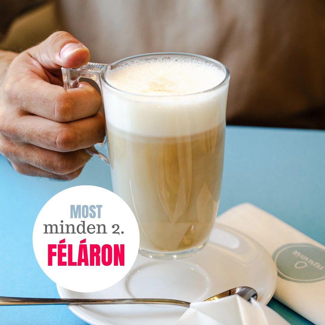 Minden második madártejes latte féláron!