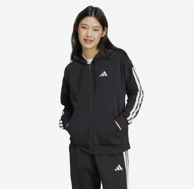 adidas Essentials 3 Stripe Zip Track Hoodie