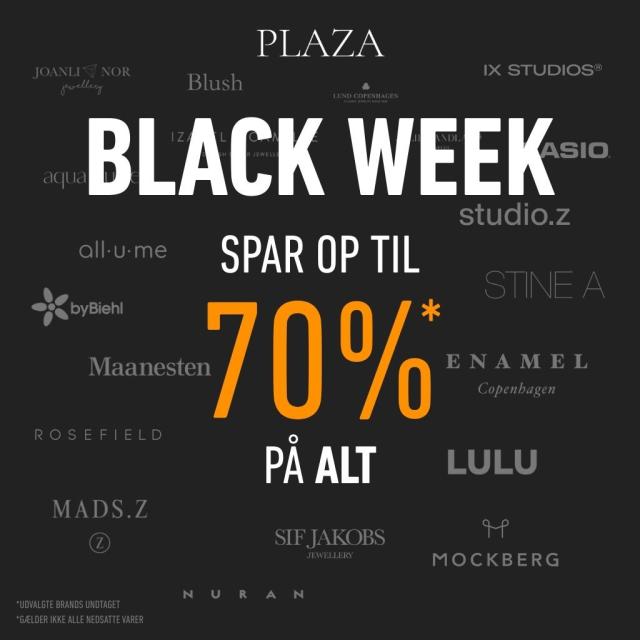 BLACK WEEK! Op til 70% på ALT!