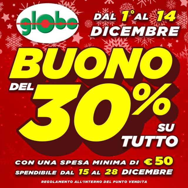 CAMPAGNA GLOBO BUONO DEL 30% DICEMBRE 2025  