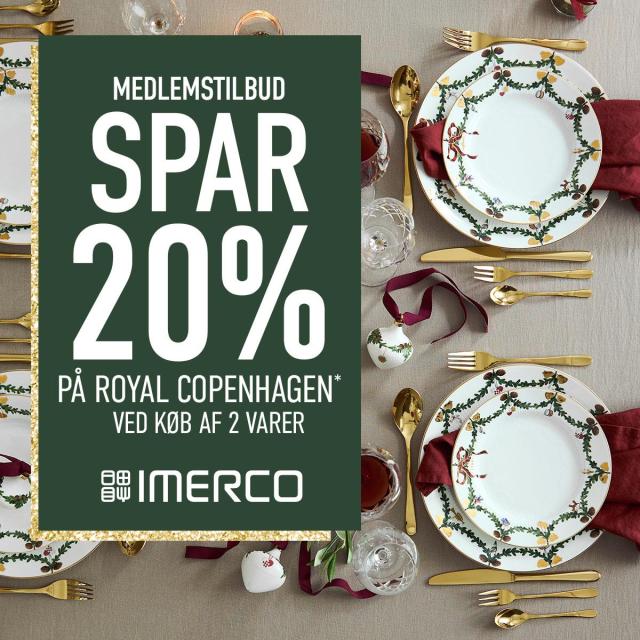 Spar 20% på Royal Copenhagen v/køb af 2 varer