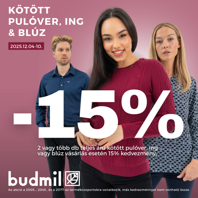 Kötött pulóver, ing & blúz akció a budmilban!