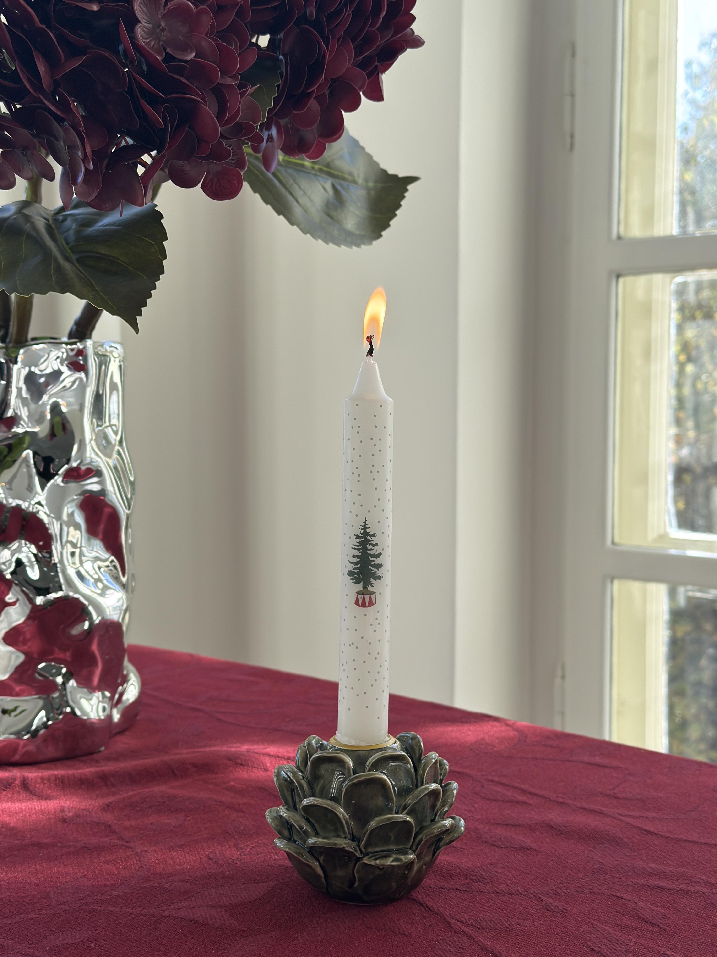 Kogle lysestage med stearinlys