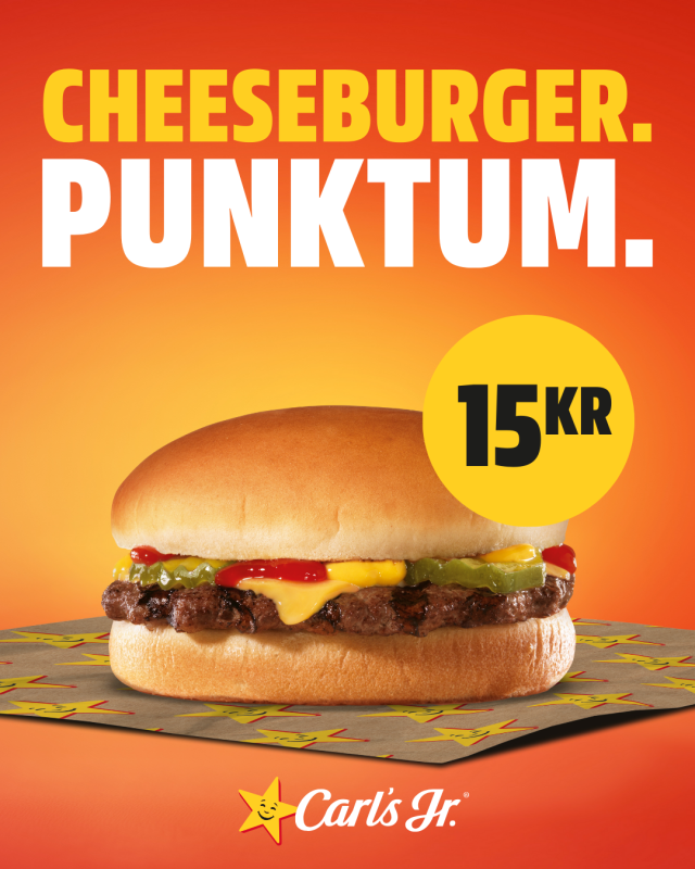Cheeseburger 15 kr.