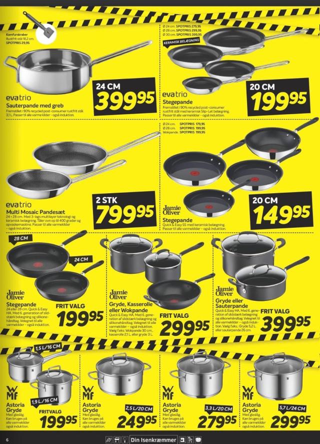 Stort UDVALG af  gryder og stegepander .