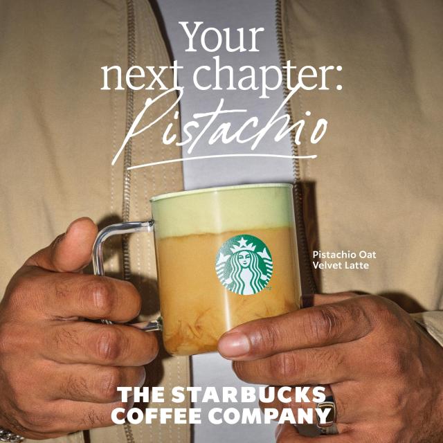 Prøve vores nye Pistachio drikke