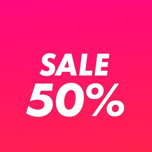 50% på alt udsalg 
