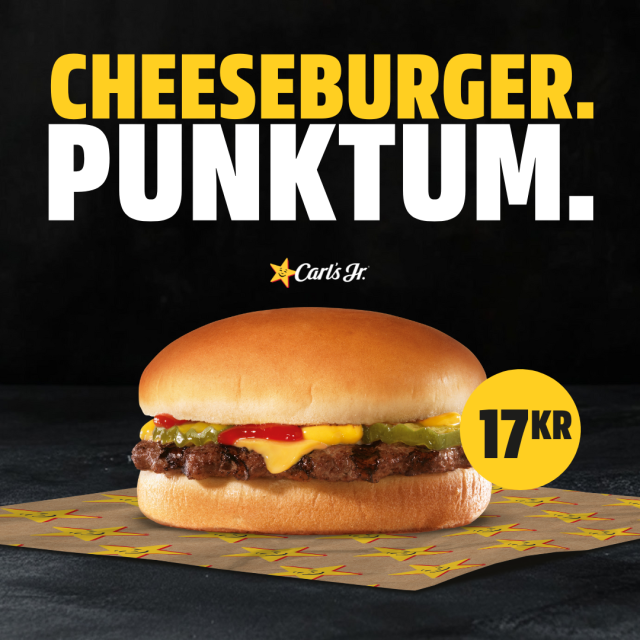 Cheeseburger 17 kr.