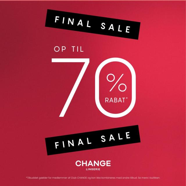 FINAL SALE op til 70%*
