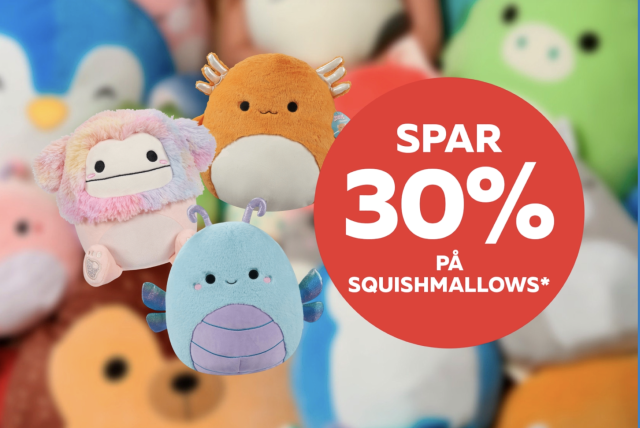 🧸 Spar 30 % på Squishmallows* 🩵