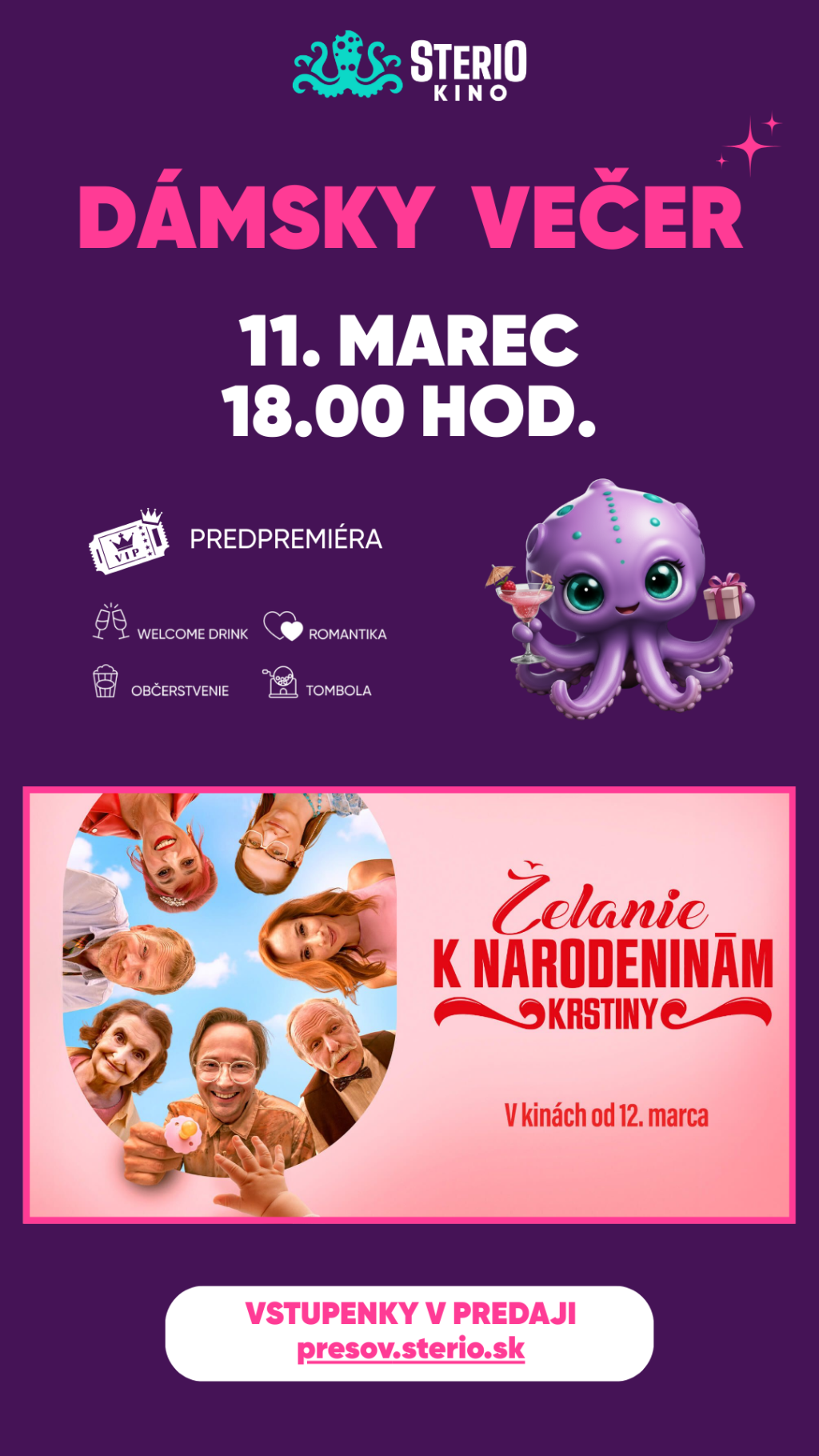 🍸💗 Dámsky večer - Želanie k narodeninám: Krstiny🍸💗