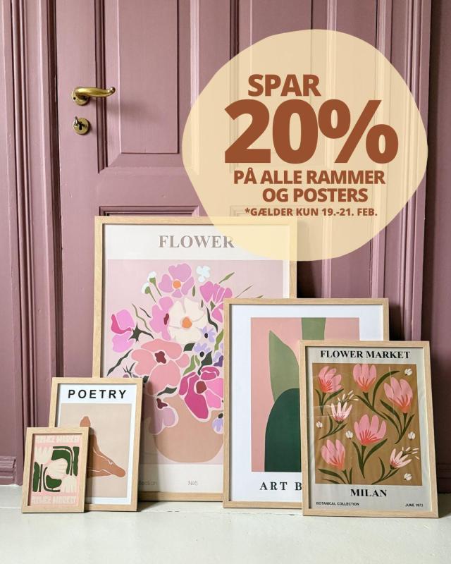 Spar 20 % på alle rammer og posters✨