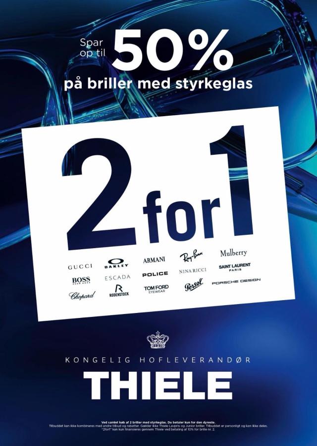 2 for 1 på briller hos Thiele!