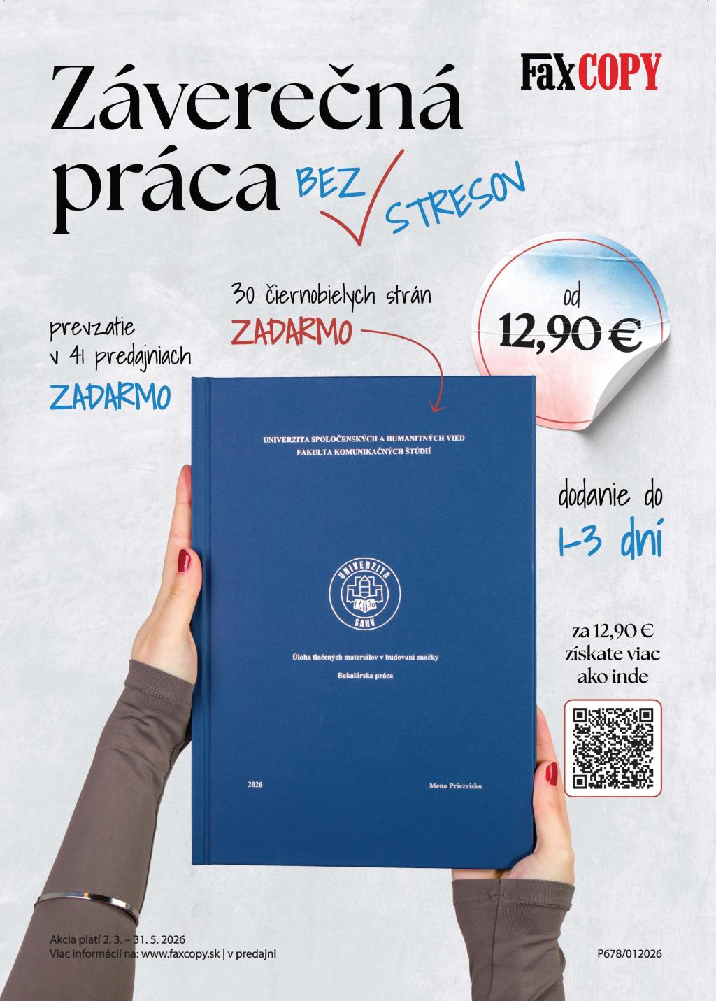 Záverečná práca od 12,90 €: ZADARMO 30 ČB strán