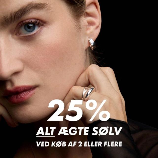 25% på alt ægte sølv ved køb af min. 2 smykker